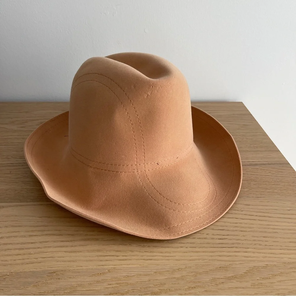 Vintage Borsalino women’s hat Tan Fedora Hat Made in Italy